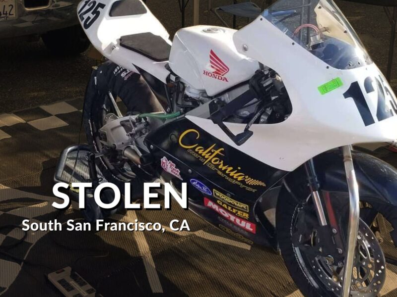 Stolen Honda Track Bike and RV