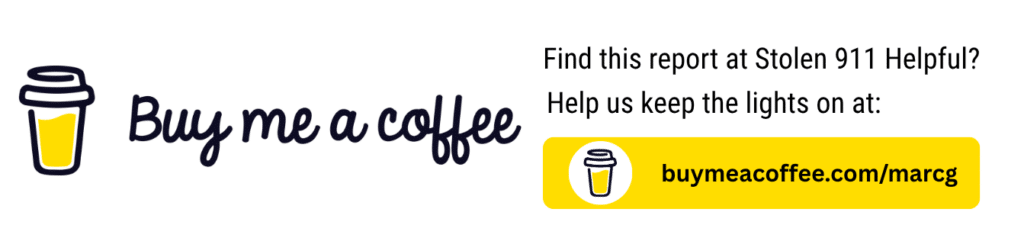 Support Stolen 911 property recovery and investigations - Buy Me a Coffee