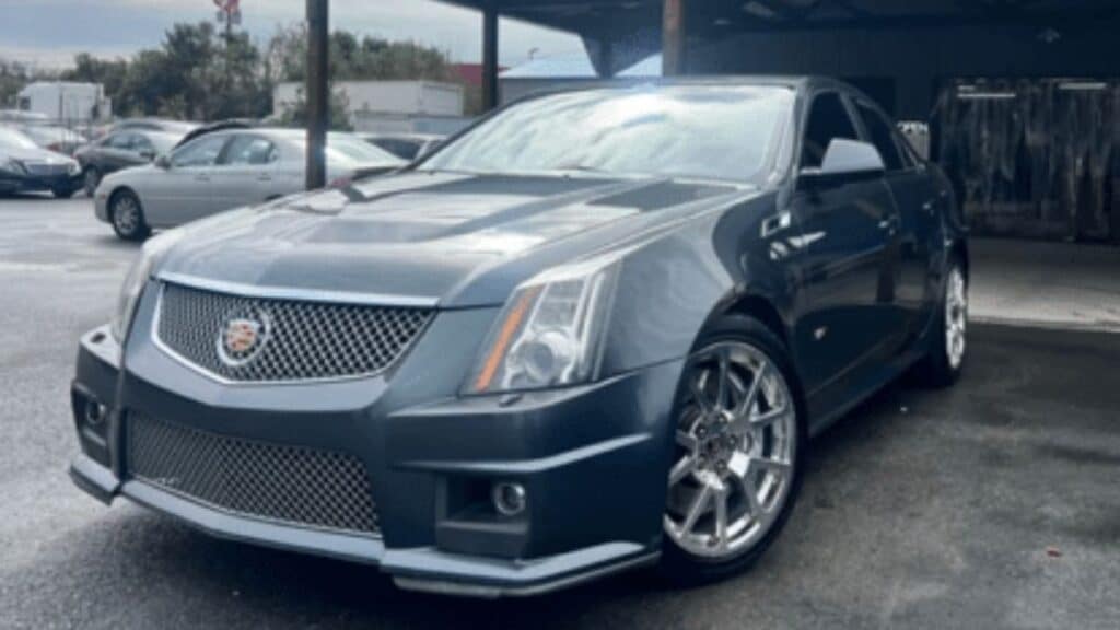 Stolen Cadillac CTS-V Sedan (VIN #1G6DV5EP5B0129363) in Charlotte, NC. Close-up profile of the stolen Cadillac CTS-V missing from Charlotte, NC.