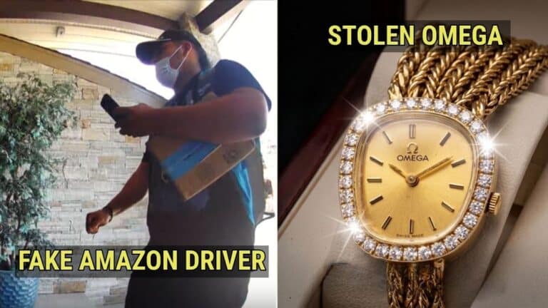 An organized burglary crew used a fake Amazon driver to steal $70,000 in heirloom jewelry and a safe in Milpitas, CA. Review evidence and submit anonymous tips.