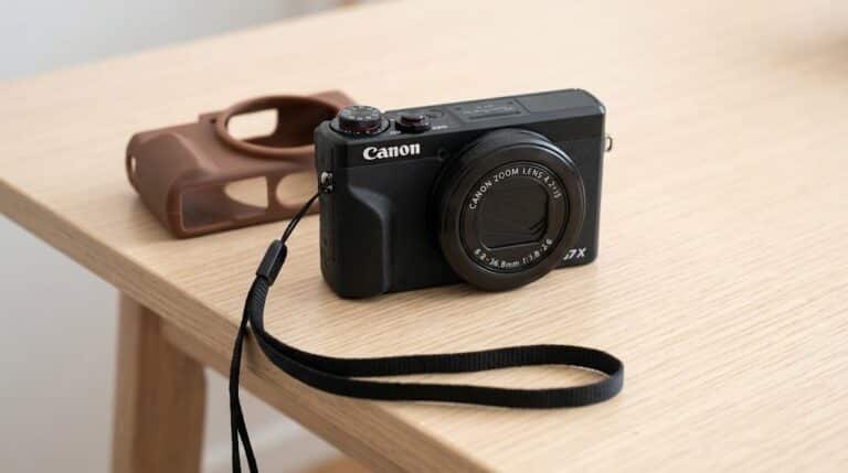 Stolen Canon Power Shot G7X III camera (Serial #822060000853) missing after a flight to LGA." and "Front view of the stolen black Canon Power Shot G7X Mark III camera.