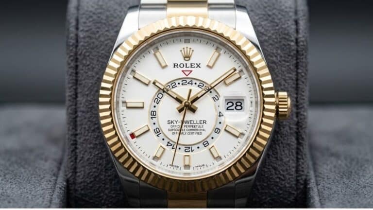 Yellow gold Rolex Sky-Dweller Model 326933 luxury watch stolen in Spring, Texas.