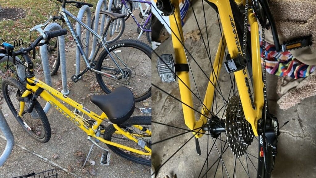 Cannondale C400 hybrid bike, serial number M010618, was stolen