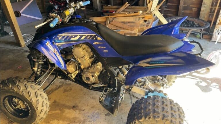Stolen blue and black 2026 Yamaha Raptor 700r ATV with VIN 5Y4AML6XTA114865.